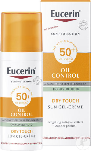 Eucerin Sun Oil Control Dry Touch Gel-Crème Zonnecrème Onzuivere En Vette Huid SPF50+ Pompfles 50ml